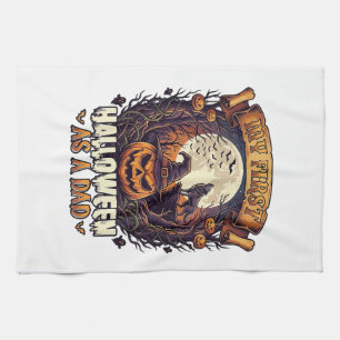 Linge De Cuisine Premier Halloween en tant que papa citrouille loup