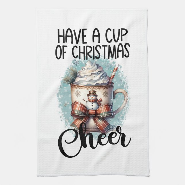 Linge De Cuisine Prenez une tasse de Noël Cheer (Vertical)