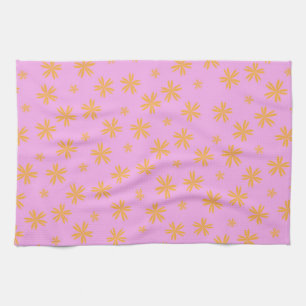 Linge De Cuisine Preppy Orange Rose Hippie Motif