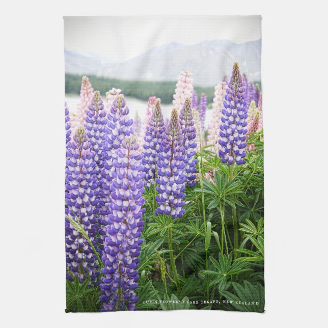 Linge De Cuisine Pretty Lupins @ Lake Tekapo New Zealand (Vertical)