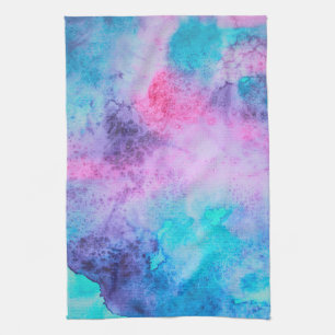 Linge De Cuisine Pretty Pink Blue Purple Salty Watercolor