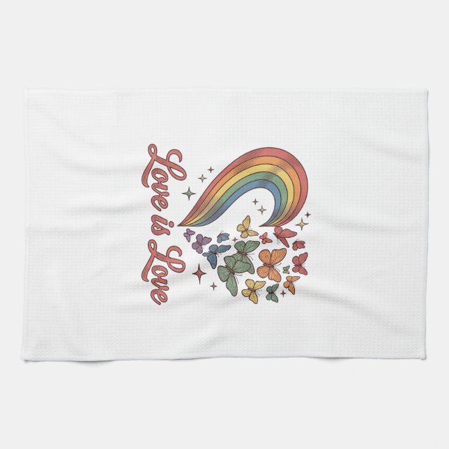 Linge De Cuisine Pride Papillon Cœur L'Amour Est L'Amour Conception (Horizontal)