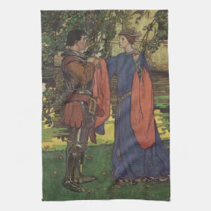 Linge De Cuisine Prince Chevalier Héros Vintage Princesse Armure Br
