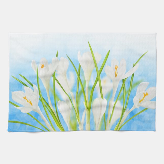 Linge De Cuisine Printemps (crocus blancs) (Horizontal)
