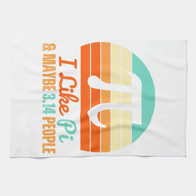 Linge De Cuisine Prof de maths drôle 14 mars Merch jour de Pi J'aim (Horizontal)