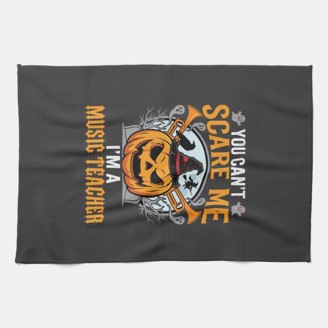 Linge De Cuisine Professeur de Musique Halloween Citrouille Effraya (Horizontal)