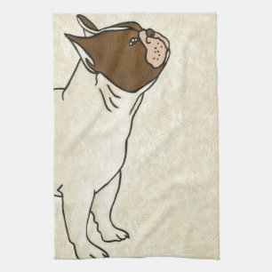 Linge De Cuisine Profil de bouledogue français recherchant