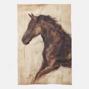 Linge De Cuisine Profil de cheval sauvage Brown