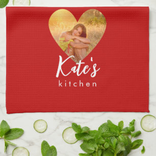 Linge De Cuisine Propre Photo Red Heart Frame Moderne Calligraphie