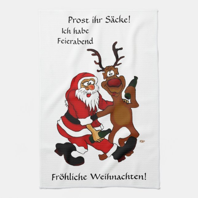 Linge De Cuisine Prost it bags - Joyeux Noël! Texte allemand (Vertical)