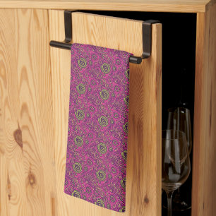 Linge De Cuisine Psychedelique Paisley Tourbillon Rétro des Années