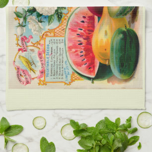 Linge De Cuisine Publicité ancienne pour graines de légumes fruits 