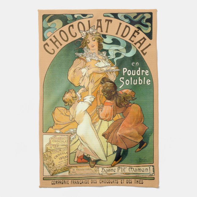 Linge De Cuisine Publicité au chocolat Art Nouveau vintage par Alph (Vertical)