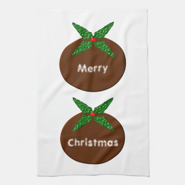 Linge De Cuisine Pudding de Noël Cuisine personnalisable Tow (Vertical)