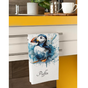 Linge De Cuisine Puffin Splash, personnalisé