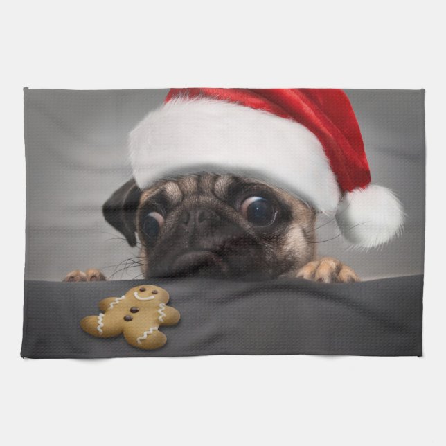 Linge De Cuisine Pug de Christmas (Horizontal)