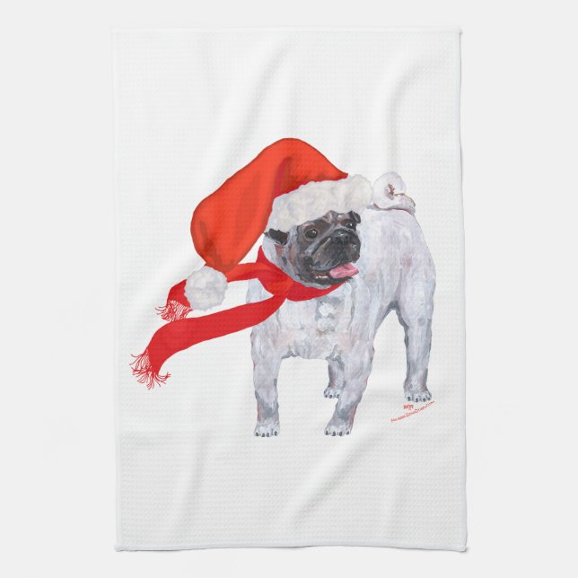 Linge De Cuisine Pug de Christmas (Vertical)