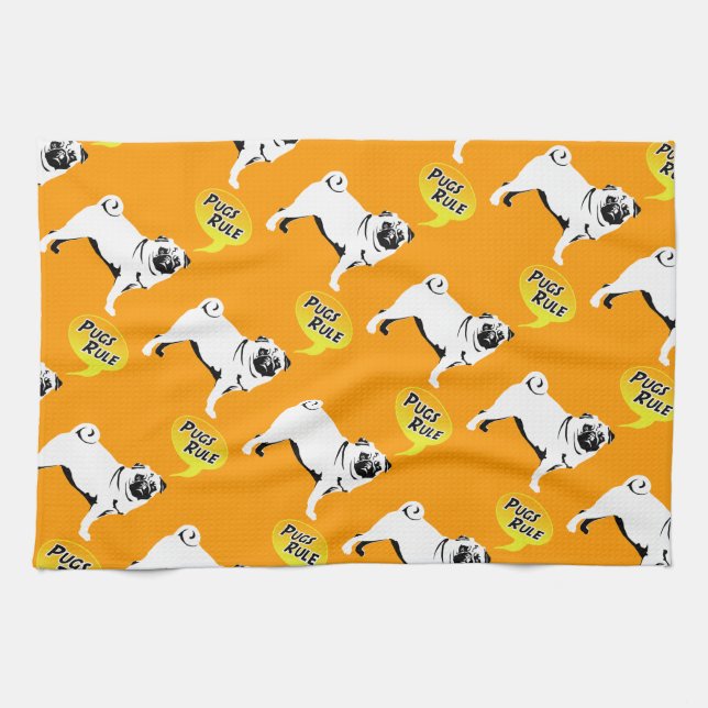 Linge De Cuisine Pug Rules (Horizontal)