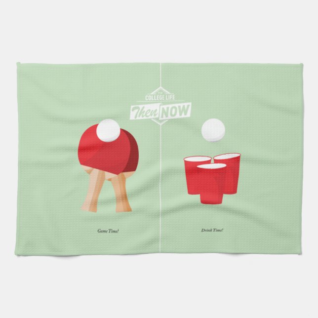 Linge De Cuisine Puis et maintenant : Ping-pong (Horizontal)
