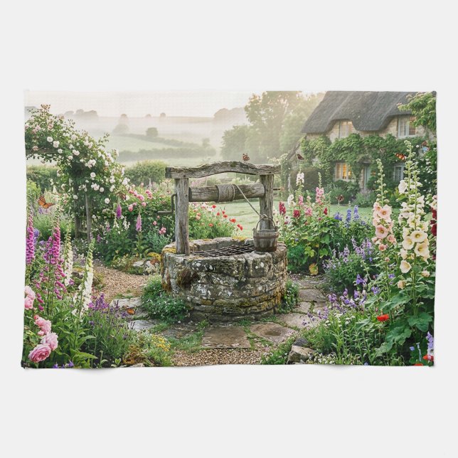 Linge De Cuisine Puits de jardin de cottage (Horizontal)