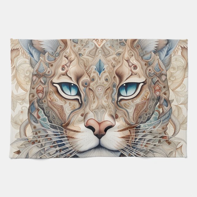 Linge De Cuisine Puma Face Surreal Art (Horizontal)