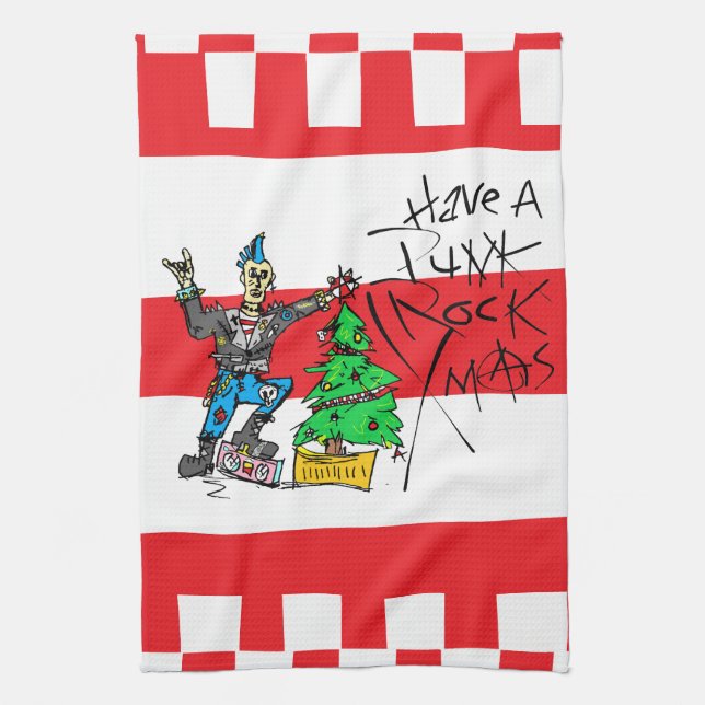 LINGE DE CUISINE PUNK ROCK XMAS (Vertical)