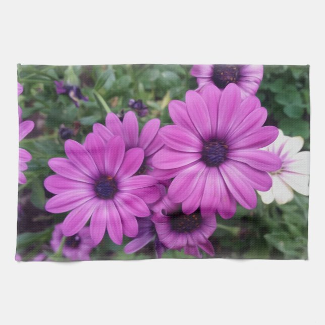 Linge De Cuisine Purple daisies (Horizontal)