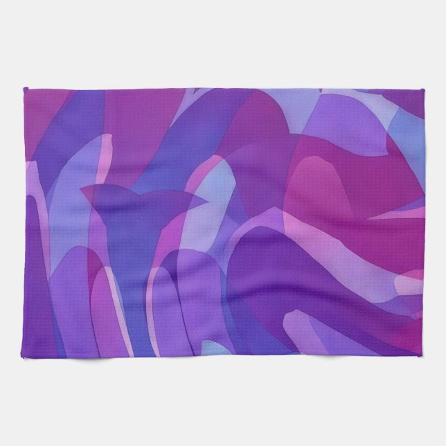 Linge De Cuisine Purple Dolphin Swim Abstract Artsy Towel (Horizontal)