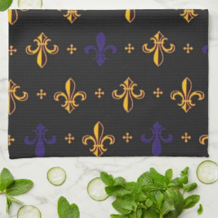 Linge De Cuisine Purple et Gold Fleurs De Lis