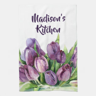 Linge De Cuisine Purple Tulips
