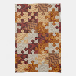 Linge De Cuisine Puzzle de bois Faux