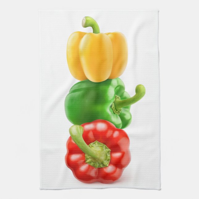 Linge De Cuisine Pyramide des trois poivrons (Vertical)