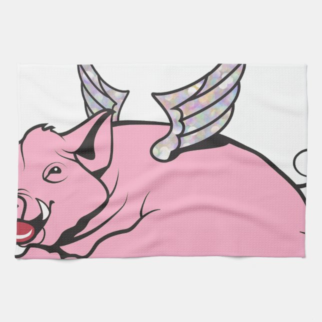 Linge De Cuisine quand les porcs volent (Horizontal)