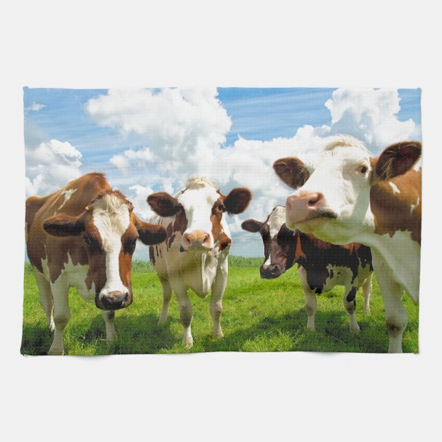 Linge De Cuisine Quatre vaches qui bavardent (Horizontal)