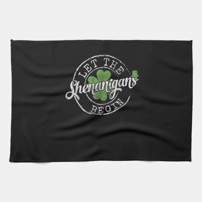 Linge De Cuisine Que Les Shenanigans Commencent À Drôle Clovers St  (Horizontal)