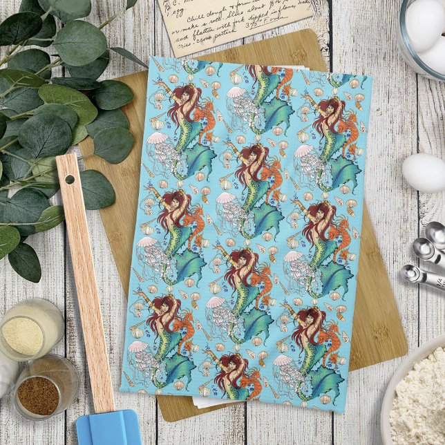 Linge De Cuisine Queue Turquoise de sirène d'Imaginaire (Créateur téléchargé)