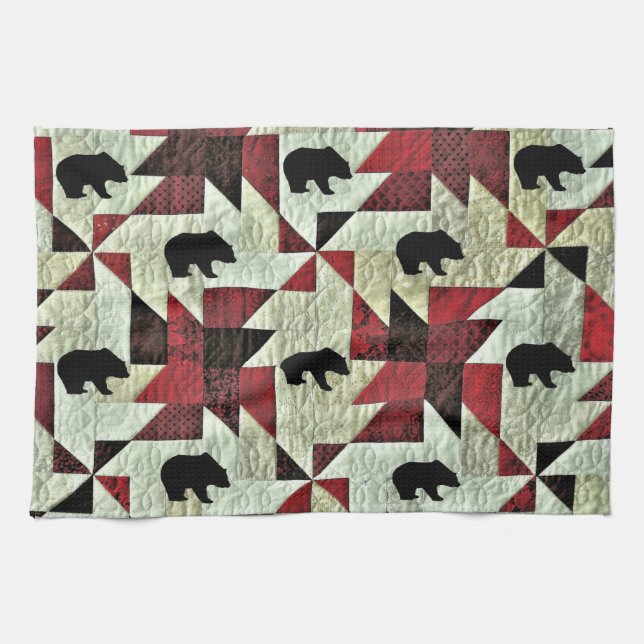 Linge De Cuisine Quilt d'ours noir (Horizontal)