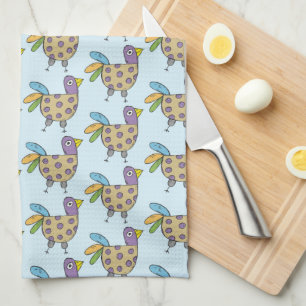 Linge De Cuisine Quirky Hen Doodle Motif