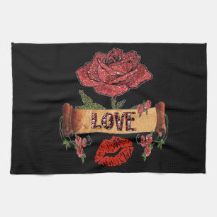 Linge De Cuisine RAB Rockabilly Roses, Love & Lipstick