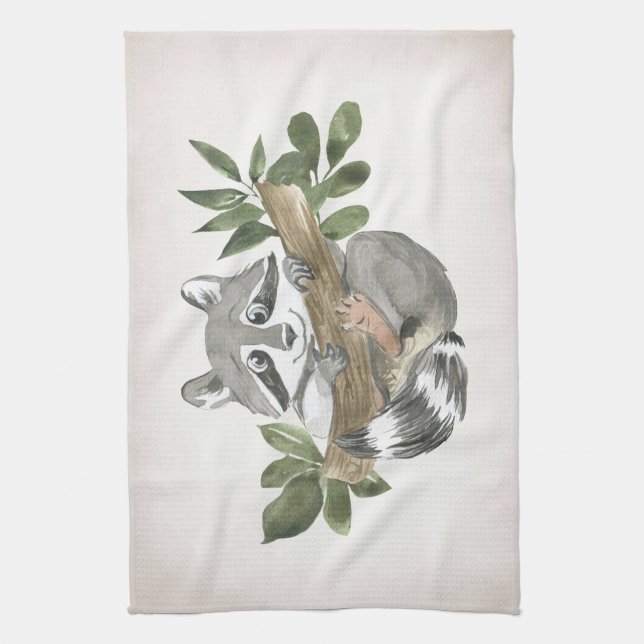 Linge De Cuisine Raccoon Lover Baby Raccoon Nursery Art (Vertical)