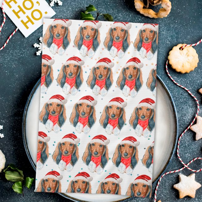Linge De Cuisine Race de chien Dachshund Noël (Créateur téléchargé)