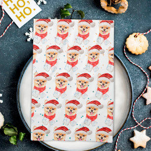 Linge De Cuisine Race de chien Poméranie Étoiles de Noël
