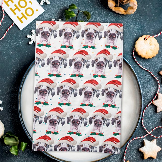Linge De Cuisine Races de chiens Grand Danois Étoiles de Noël (Créateur téléchargé)