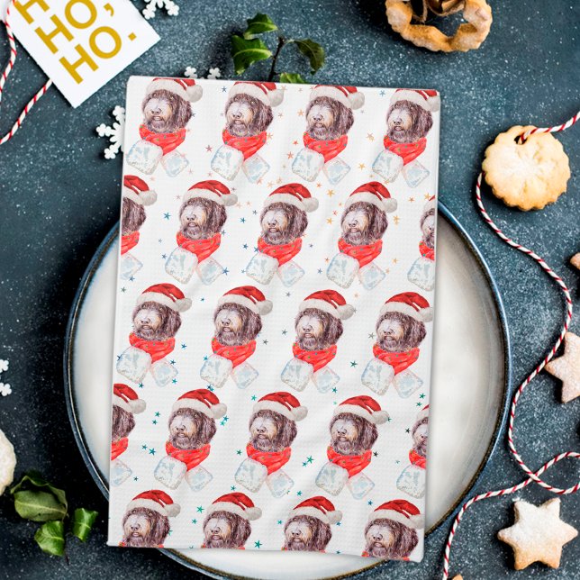 Linge De Cuisine Races de chiens Newfypoo Étoiles de Noël (Créateur téléchargé)