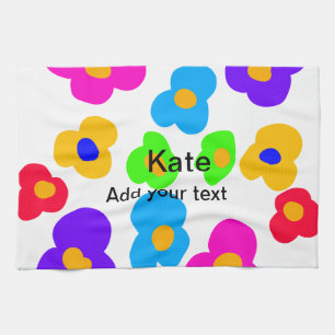 Linge De Cuisine Rainbow flower pride amour ajouter nom texte lqbtq