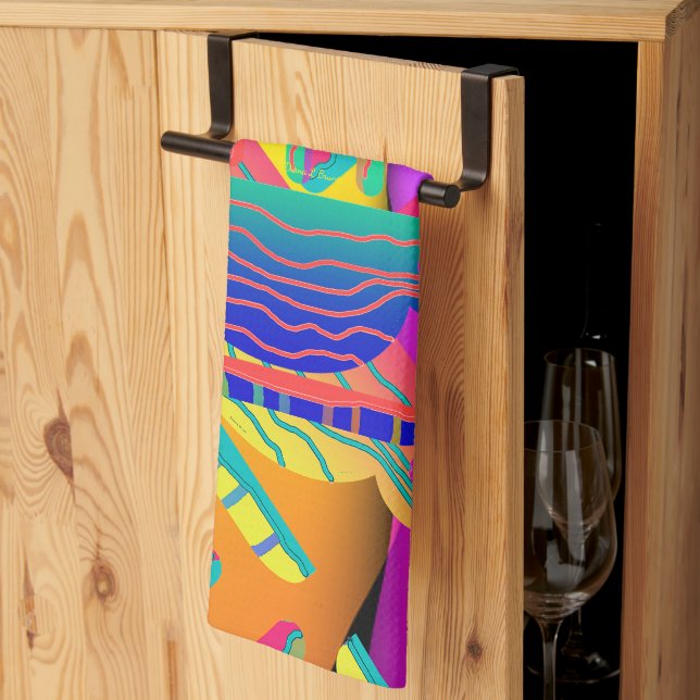 Linge De Cuisine Rainbow Geo Gras (Pliage en tiers)