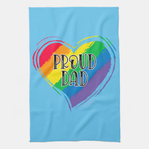 Linge De Cuisine Rainbow Heart Flag Fier papa LGBT Gay pride Mois