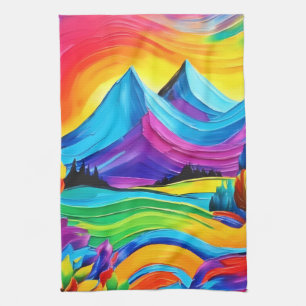 Linge De Cuisine Rainbow Mountain Majesty Art