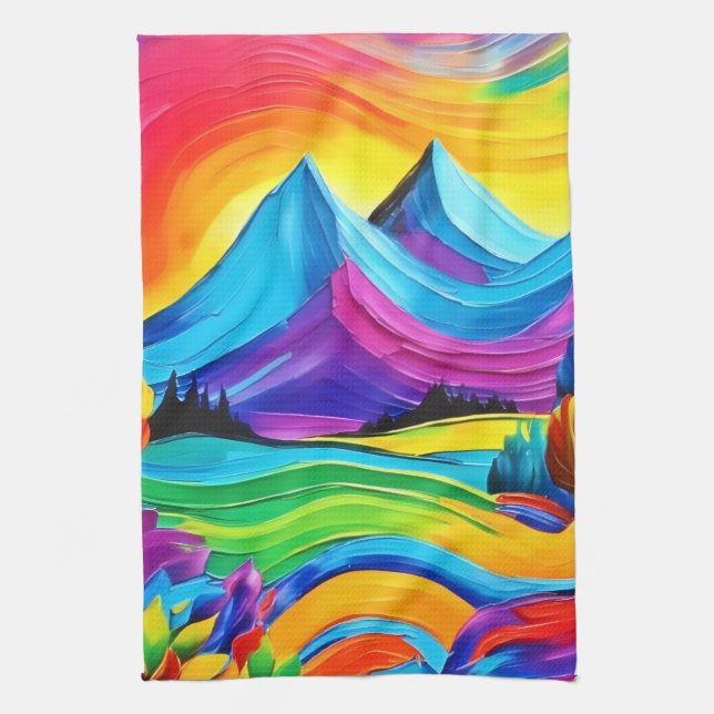 Linge De Cuisine Rainbow Mountain Majesty Art (Vertical)