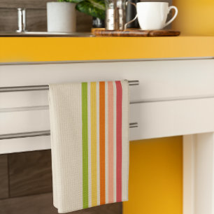 Linge De Cuisine Rainbow Sherbet Vintage bande